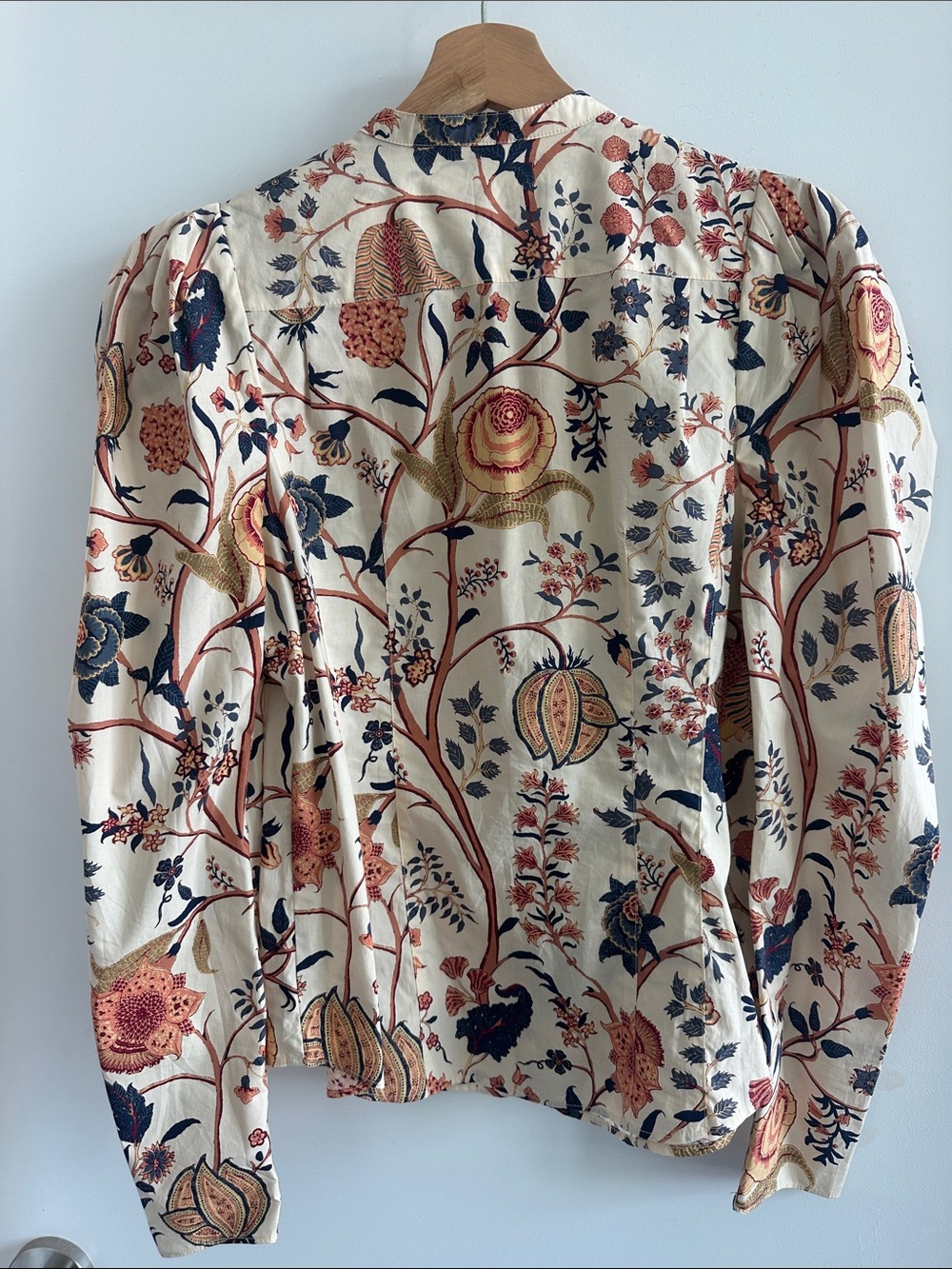 Ulla Johnson Harriet Cream Floral Puff-Sleeve Blouse - Picture 3 of 4